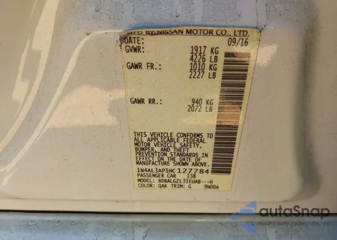 2017 Nissan Altima 2.5 S from USA, damaged, VIN 1N4AL3AP1HC127784